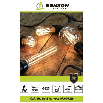 LED Globe Filament G125 4W Amber, E27, Dimbaar, 3000K, 360lm