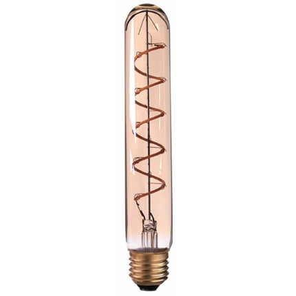 LED Lamp Buis T30 4W E27 Amber, Dimbaar, 30x185mm, 3000K Warm Licht