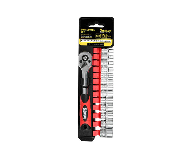 Dopsleutelset 1/2" 12 dlg CRV Staal - Voor Auto- en Meubelklussen