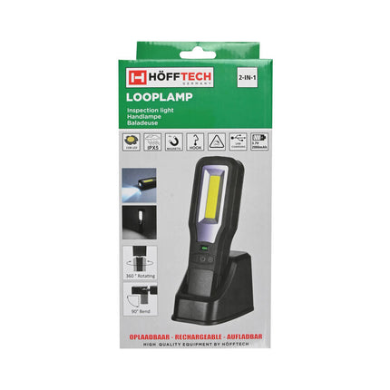 COB Looplamp 2000mAh LED, 550lm, USB-oplaadbaar, magnetisch, haak.
