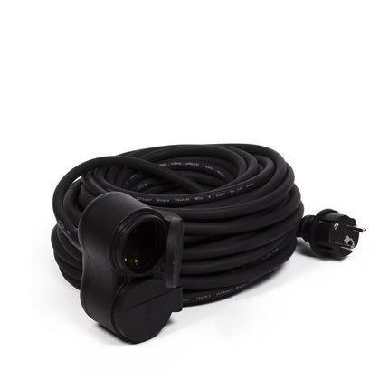 Verlengsnoer 10m, 2 RA stekkers, neopreen, IP44, max 3500W gebruik.
