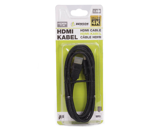 HDMI Kabel 1.4 4K Ultra HD, 1.5m Gold Plated voor HDTV/Monitor