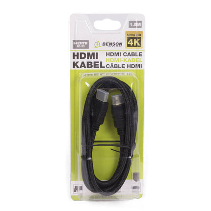 HDMI Kabel 2.0 4K, 1.5m, Verguld - Voor Kristalhelder Beeld