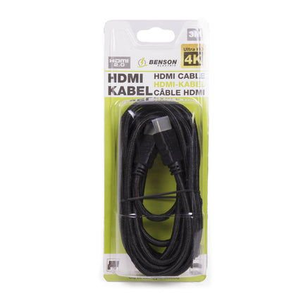 HDMI Kabel 2.0 4K Ultra HD, 3m Gold Plated voor Gaming & Films