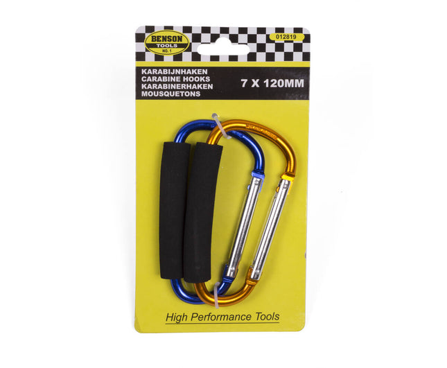 Karabijnhaken 2 st 7x120 mm: Perfect voor ophangen en kettingreparatie