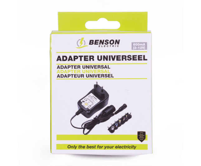 Universele Adapter 600 mA, 100-240V, 6 Pluggen, 3-12V voor Apparaten