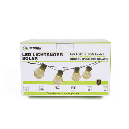 Solar LED Lichtsnoer 10x 6m IP44, 100mAh - Tuinverlichting Feestjes