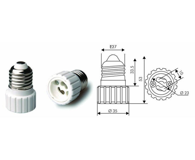 Adapter E27 auf GU10 für einfache Lampenkompatibilität zu Hause.