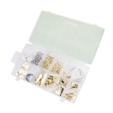 Ophanghaken Set 180-delig: Fotohangers, Spijkers, Draad, Muurharingen