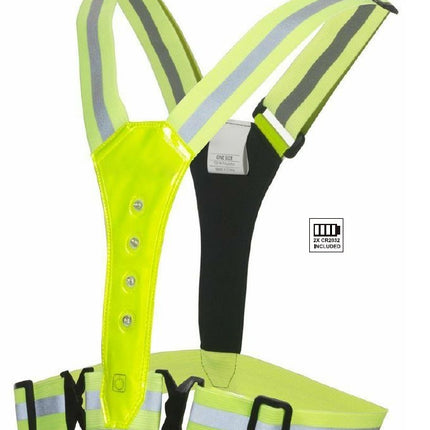 LED veiligheidsvest – Gewicht 130 gram, Kleur Geel, Materiaal Kunststof, Waterbestendig