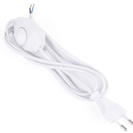 Vloerdimmer 2m Wit, 440W, LED/Halogeen, 2m Snoer, Eurostekker