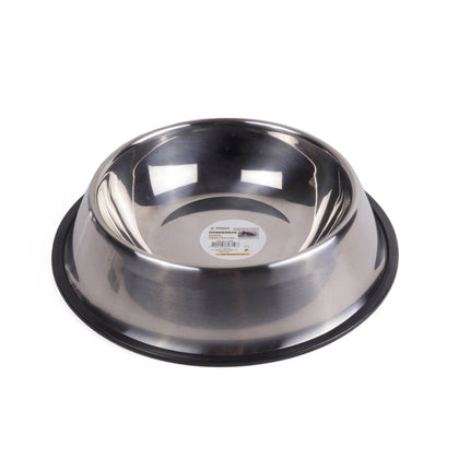RVS Hondenvoerbak 25x20x6 cm, ideaal voor voer en water, anti-slip.