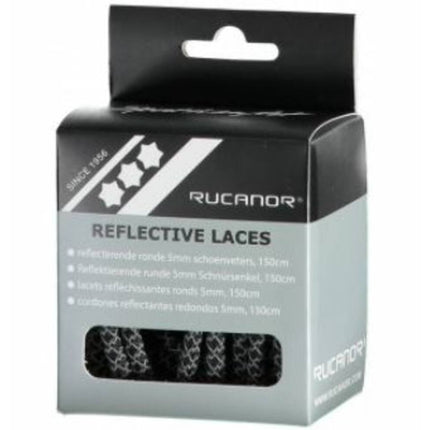 Reflecterende Grijze Ronde Schoenveters 5 mm x 150 cm voor Veiligheid