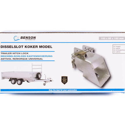 Disselslot Koker 103x85x160mm met Hangslot voor Aanhangerbeveiliging