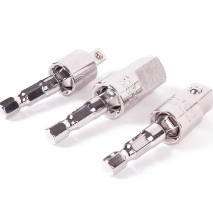 Flexibler Bit-Steckschlüsseladapter 55 mm: Passend für 1/4", 3/8", 1/2", ideal für enge Räume.
