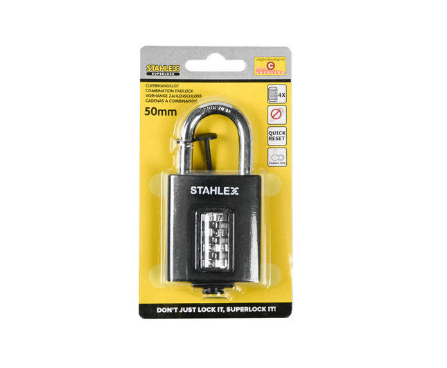 Zahlenschloss 50 mm, 4-stelliger Code, Quick Reset zur Schuppensicherung