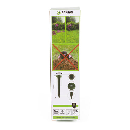 Solar Mollenverjager, 500m² Bereik, 400Hz, IP44, Zonne-energie Aangedreven