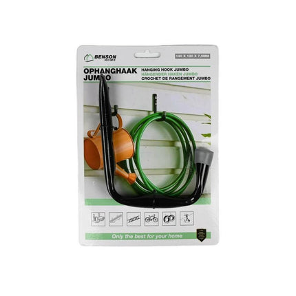 Jumbo Ophanghaak: Staal, Rubbere Dop, 15x9,5/13cm, Voor Fietsen & Gereedschap