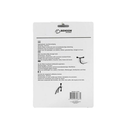 Jumbo Ophanghaak: Staal, Rubbere Dop, 15x9,5/13cm, Voor Fietsen & Gereedschap