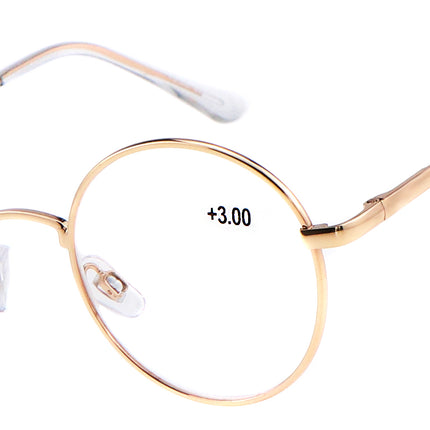 Leesbril rond metaal goud mix – Dames/Heren Unisex, Vorm rond, Stijl classic vintage