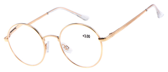 Leesbril rond metaal goud mix – Dames/Heren Unisex, Vorm rond, Stijl classic vintage