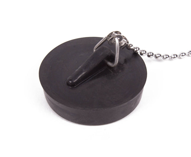 Spülbeckenstöpsel 44 mm Edelstahl, 30 cm Kette, passend für Standardabflüsse.