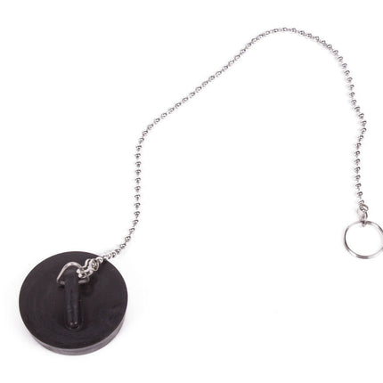 Spülbeckenstöpsel 44 mm Edelstahl, 30 cm Kette, passend für Standardabflüsse.