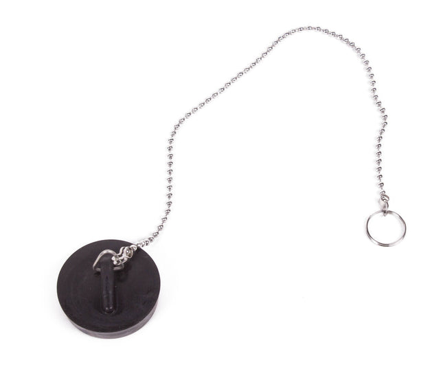 Spülbeckenstöpsel 44 mm Edelstahl, 30 cm Kette, passend für Standardabflüsse.