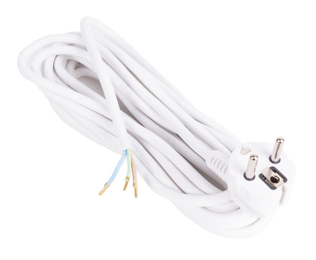 Aansluitsnoer 5m, RA Stekker, 3x1.0MM², 2500W, ideaal voor thuisgebruik