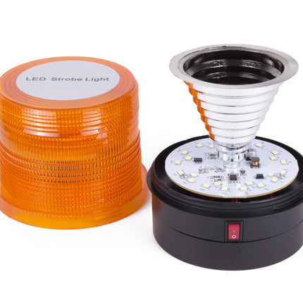LED-Rundumkennleuchte Orange 2,4 W, magnetisch, Stroboskop-Modus, 24 LEDs