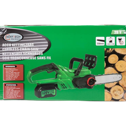 Accu Kettingzaag 20V 4000mAh, 250mm Lemmet, 30min Looptijd
