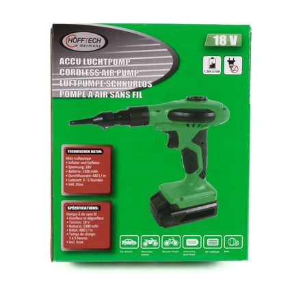 Akku-Luftpumpe 18V 1300 mAh - Zum schnellen Aufpumpen von Luftbetten