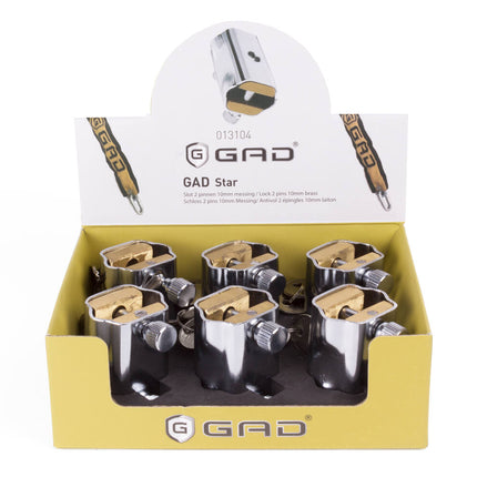 Slot GAD-Star 10mm Messing - Beveiliging voor Fiets/Schuur