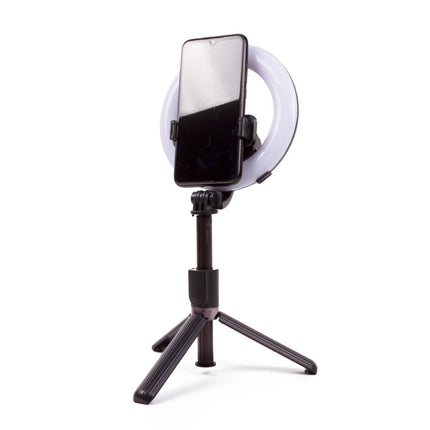 Selfie Stick 90cm LED Ringlamp, 16cm, 1200mAh, TikTok & Vlogs