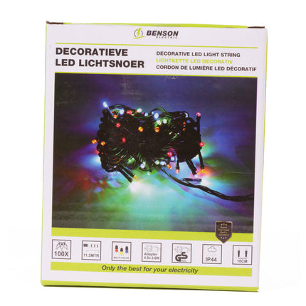 LED Lichtsnoer 11.2m, 100 Gekleurde LED's, Binnen/Buiten Gebruik