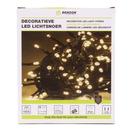 LED Lichtsnoer 100 Warm Witte LEDs 11.2m, Binnen/Buiten IP44