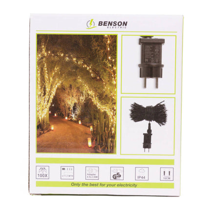 LED Lichtsnoer 100 Warm Witte LEDs 11.2m, Binnen/Buiten IP44