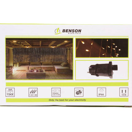 LED Lichtgordijn 154 LED's, 11 Slingers, IP44, Binnen/Buiten, 8 Modi