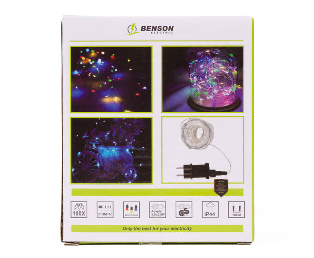 LED Lichtslang 100 LED, 13m, Kleur, IP44, Binnen/Buiten, Feestverlichting