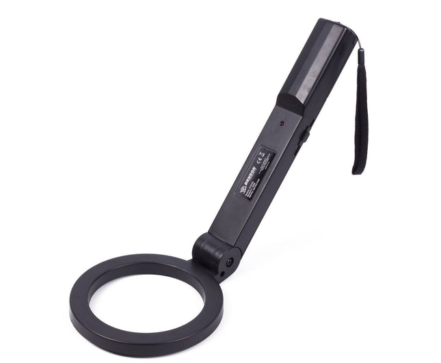 Metaaldetector 39cm, LED/geluidsalarm, Ø132mm detectiering, 204g.