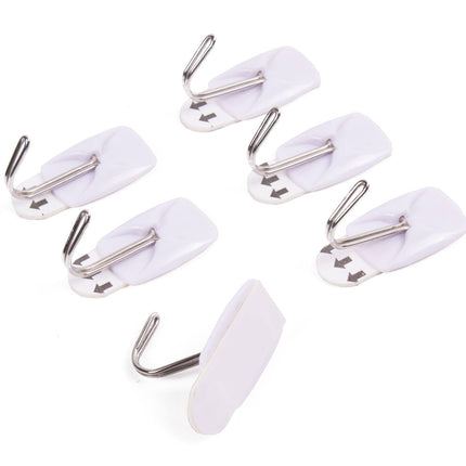 Selbstklebende Haken 6 Stück 2,1x3cm - Ideal für leichte Aufhängeaufgaben
