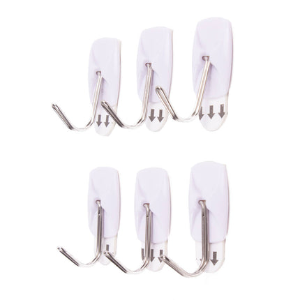 Selbstklebende Haken 6 Stück 2,1x3cm - Ideal für leichte Aufhängeaufgaben