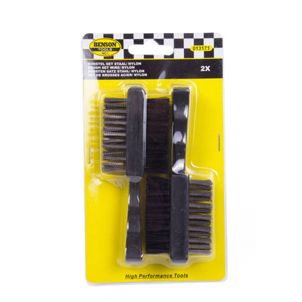 Borstelset 2dlg Staal/Nylon, 120mm - Voor Roestverwijdering & Metaalbewerking