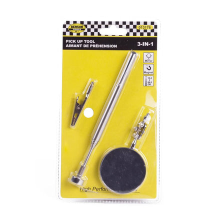 3-in-1 Pick Up Tool: Magneet, Klem & Spiegel, 13.5-64.5 cm Telescoop