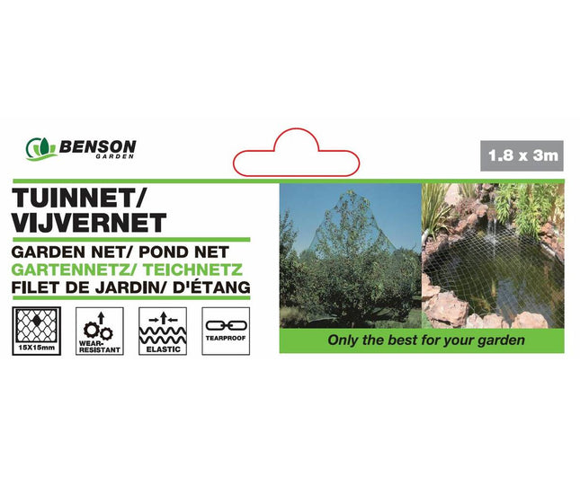 Wit Tuinnet/Vijvernet 1.8x3m, Beschermt Tegen Vogels en Bladeren