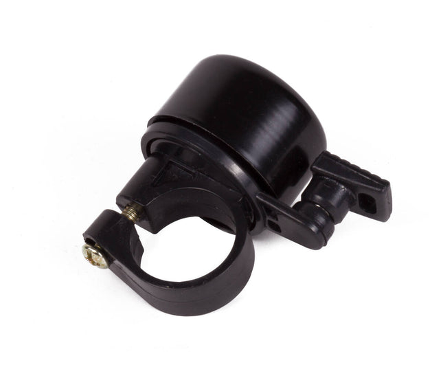 Fietsbel 35mm Alu Zwart: Compact, luid en eenvoudig te monteren.