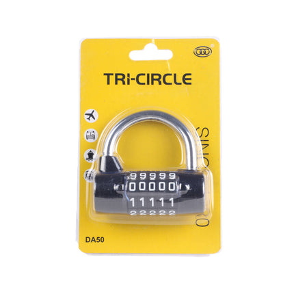 Tri-Circle 65 mm Zahlenschloss, 5-stelliger Code, Zinklegierung, wetterfest.