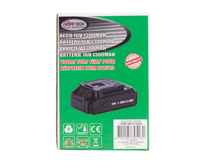 16V 1300 mAh Li-Ionen-Akku für Modell 011613, ideal für Werkzeuge.