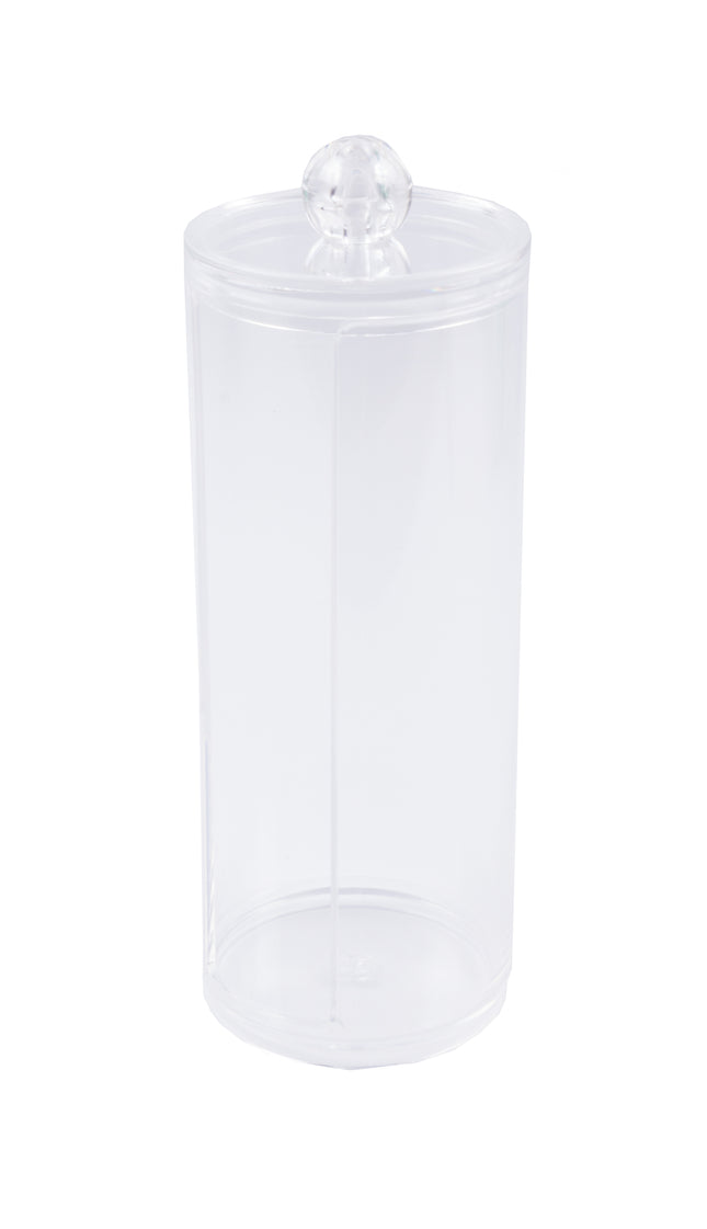 Organizer wattenschijfjes transparant – Afmeting Ø 6,9 x 18,7 cm, Materiaal PS