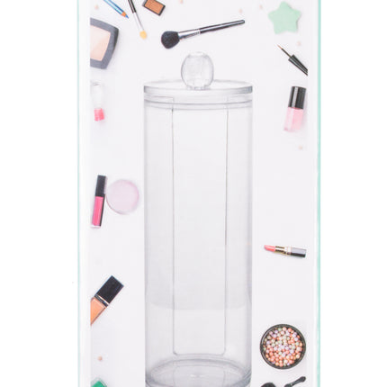 Organizer wattenschijfjes transparant – Afmeting Ø 6,9 x 18,7 cm, Materiaal PS